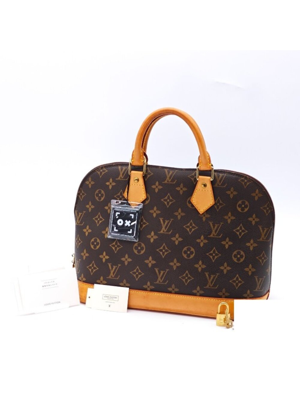 Louis Vuitton Alma PM Bag Handbag Brown Padlock Key